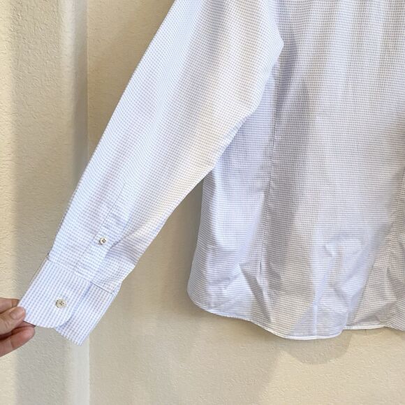 Sand Copenhagen Mens Long Sleeve Button Front Cotton‎ Dress Shirt 44 Blue White - Picture 10 of 12